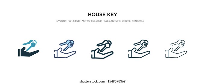 house key icon in different style vector illustration. two colored and black house key vector icons designed in filled, outline, line and stroke style can be used for web, mobile, ui