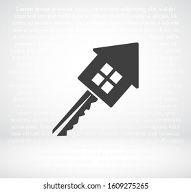 house key icon. Eps 10 vector. Flat design of key and house. connection of the house with the key. vector idea. key and home icon .10 eps