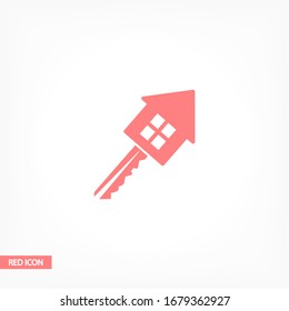 house key icon. Eps 10 vector. Flat design of key and house. connection of the house with the key. vector idea. key and home icon .10 eps