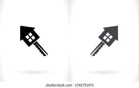 house key icon. Eps 10 vector. Flat design of key and house. connection of the house with the key. vector idea. key and home icon .10 eps