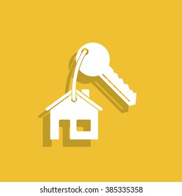 House key icon. Flat design style EPS