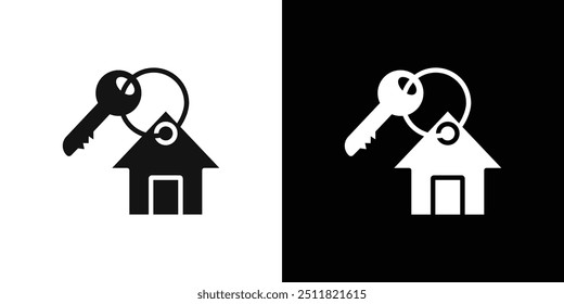 Icono de llave de casa colección de conjunto de relleno plano