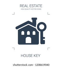 house key icon. high quality filled house key icon on white background. from real estate collection flat trendy vector house key symbol. use for web and mobile
