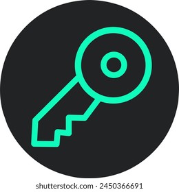 house key icon isolated on black background