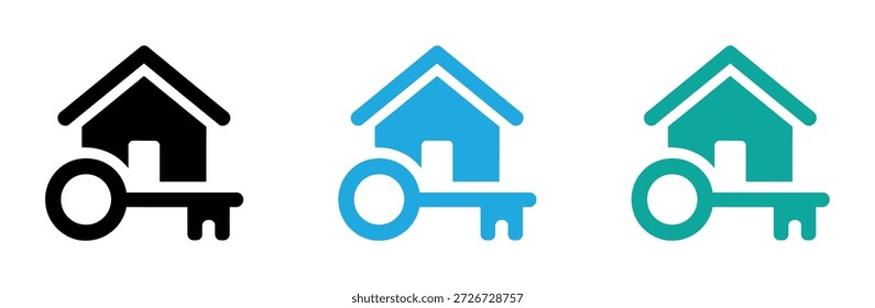 Hauptsymbol. Schlüsselsymbol der Hauszeile einzeln auf weißem Hintergrund.
