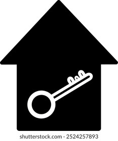 House key icon. Lock home simple vector icon. Replaceable vector design.
