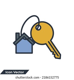 ilustración vectorial del logotipo del icono de la clave de la casa. plantilla de símbolo de teclas de casa para colección de diseño gráfico y web