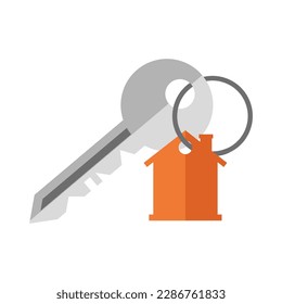 House Key Icon, rental estate or hire car, agent broker, sale auto or home, dealer landlord, thin line symbol on white background, real estate icon of a key chain icon.