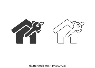 Icono De Tecla De La Casa En Blanco. Vector