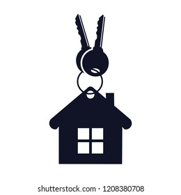 House with key icon - for stock