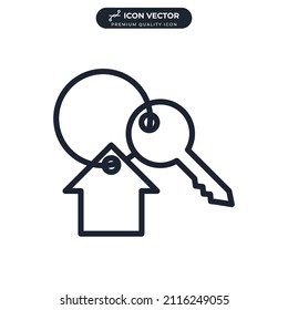 Plantilla de símbolo de icono de la clave de la casa para la ilustración vectorial de la colección de diseño gráfico y web