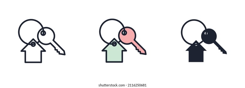 House key icon symbol template for graphic and web design collection logo vector illustration