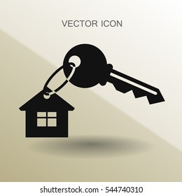Ilustración vectorial de icono de clave de la casa
