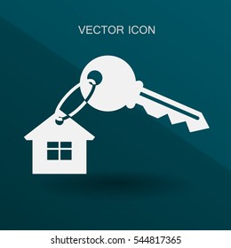 Ilustración vectorial de icono de clave de la casa