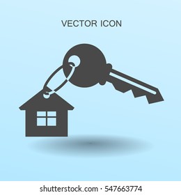 Ilustración vectorial de icono de clave de la casa