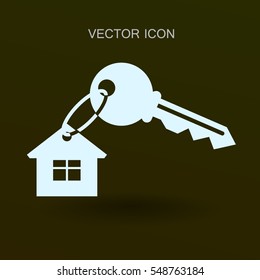 Ilustración vectorial de icono de clave de la casa