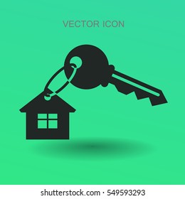 Ilustración vectorial de icono de clave de la casa