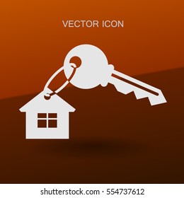 Ilustración vectorial de icono de clave de la casa