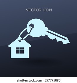 Ilustración vectorial de icono de clave de la casa