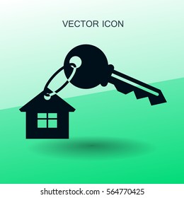 Ilustración vectorial de icono de clave de la casa