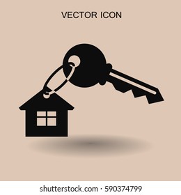 Ilustración vectorial de icono de clave de la casa