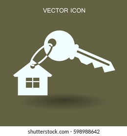 Ilustración vectorial de icono de clave de la casa