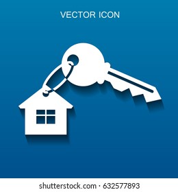 Ilustración vectorial de icono de clave de la casa