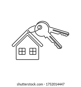 signo vectorial de icono de clave de casa