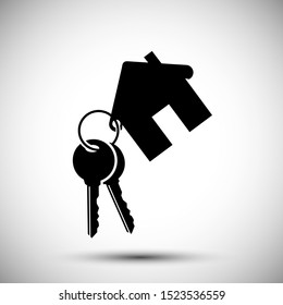 House with key icon - vector for stock