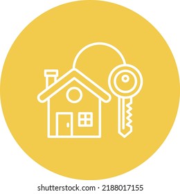 House Key line circle icon vector image. Can also be used for web apps, mobile apps and print media.