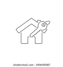 Hausschlüssel-Symbol auf Weiß. Vektorgrafik