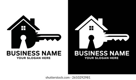 House Key Logo Bold Black Access for Real Estate