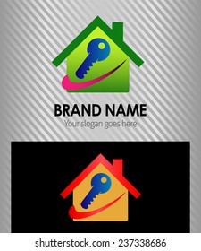 House and key logo icon