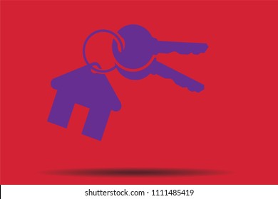 House with key logo. Real estate concept with house and key. Vector illustration