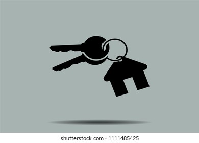 House with key logo. Real estate concept with house and key. Vector illustration