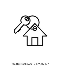 House key logo sign vector outline