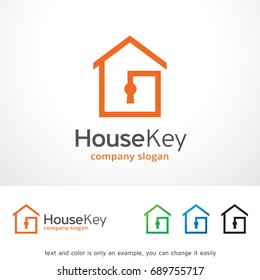 House Key Logo Template Design Vector, Emblem, Design Concept, Creative Symbol, Icon