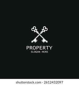 House Key Logo Template modern design classic key symbol Luxury hotel sign