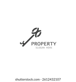 House Key Logo Template modern design classic key symbol Luxury hotel sign