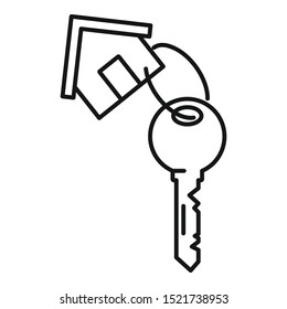 House key mortgage icon. Outline house key mortgage vector icon for web design isolated on white background