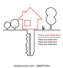 House, key and mortgages. Vector design