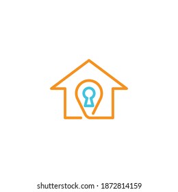 House, key and navigation icon. Vector