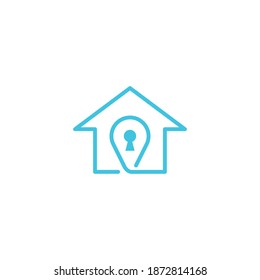 House, key and navigation icon. Vector