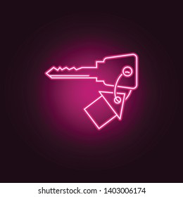 house key neon icon. Elements of Real Estate set. Simple icon for websites, web design, mobile app, info graphics