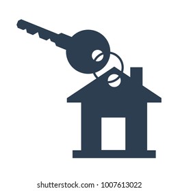 House and key on white background. Vector Illustration