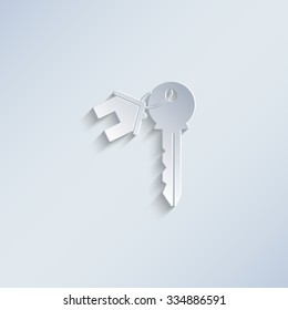 house key - paper vector icon