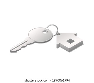 House key real estate concept. Colored Isometric vector illustration. Isolated on white background.