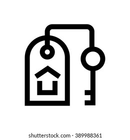 House key, real estate line icon. Pixel perfect fully editable vector icon suitable for websites, info graphics and print media.