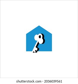 house key secure logo concept design