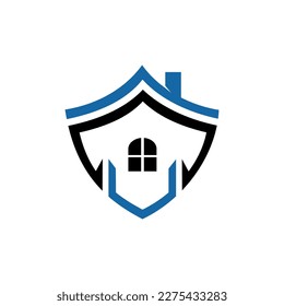 Schlüsselsicherheit im Haus. Logo-Design. Vektorbild